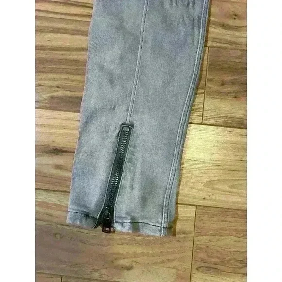 Burberry Brit Skinny Leg Women's Size 31 Gray Light Wash Zip Ankle Skinny Jeans - Picture 5 of 7